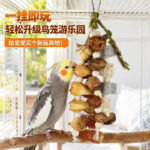 Parrot Chewing Toy Dried Fruit Wood Mango String Bird Cage Accessory for Cockatiel Lovebird Small Pet Beak Grinding Claw Grinding Hanging String - Image 3