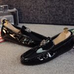 Men's Patent Leather Loafers 2024 Spring New Arrival Breathable Soft Sole British Casual Shoes - Image 3