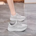 Women's Breathable Mesh Casual Sneakers with Thick Sole