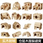 Hamster Hideout Wooden Chew-Resistant House for Syrian Hamsters