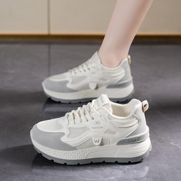 Women's Chunky Sneakers 2025 Spring New Breathable Mesh Casual Running Shoes