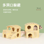 Hamster Wooden Hideout House Toy Set - Image 2