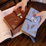 2025 New Ladies Wallet Sweet and Feminine PU Leather Horizontal Zipper Mid-Long Wallet Hollow Leaf Coin Purse - Image 4