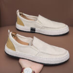 Men's Casual Linen Shoes, Breathable Low-Top Slip-Ons, Summer Spring Autumn
