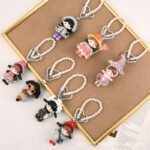 Handmade Clay Doll Keychain with Claw Chain - Image 4