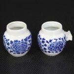 Porcelain Handle Integrated Cup Blue And White Porcelain (Two Bowls