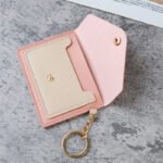 Creative Mini Card Holder Keychain PU Leather Card Case for Women - Image 2