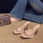 Vintage Design Square Toe Open Toe Platform High Heel Sandals 2025 Spring Autumn New Style with Dress Thin Heel Sandals - Image 3