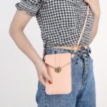 Women's PU Leather Lock Buckle Crossbody Bag with Touch Screen Phone Pocket - Image 3