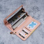 Cross-border Versatile Long Wallet for Women, Japanese and Korean Style Solid Color Simple Two-fold Multi-card Holder Handheld Coin Purse - Image 2