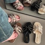 Fashion Flat Sandals Slippers Summer Casual Beach Pearl Toe-Cover - Image 3