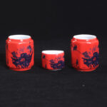 Octagonal Bird Bowl Ceramic Myna Bird Food Cup with Holder - Image 2