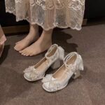 Women's Mary Jane Heels with Bow Decoration