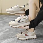 Korean Style Agassi Shoes Women's Casual Sneakers 2024 Autumn New Student Running Sports Shoes Thick Sole Height Increasing Dad Shoes - Image 4