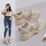 Korean Style New Dad Sneakers Women 2025 Spring Student Casual Sports Shoes Height Increasing K819