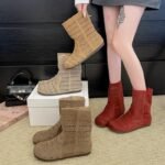 Korean Style Flat Birkenstock Ankle Boots 2025 New Retro Fashionable Hollow Out Boots