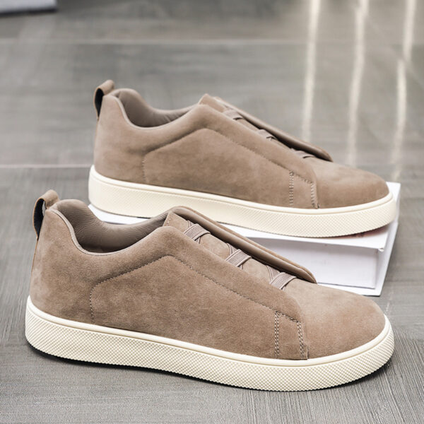 Men's Slip-on Fashion Skate Shoes with Elastic Band, Soft Sole, Casual Sneakers