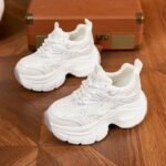 Thick Sole Platform Dad Sneakers Women 2026 Summer New Mesh Breathable Soft Sole Sports Casual Shoes