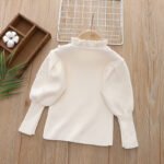 Girl's Fleece-Lined Knit Top Long Sleeve Turtleneck Pullover Winter 2024 - Image 3