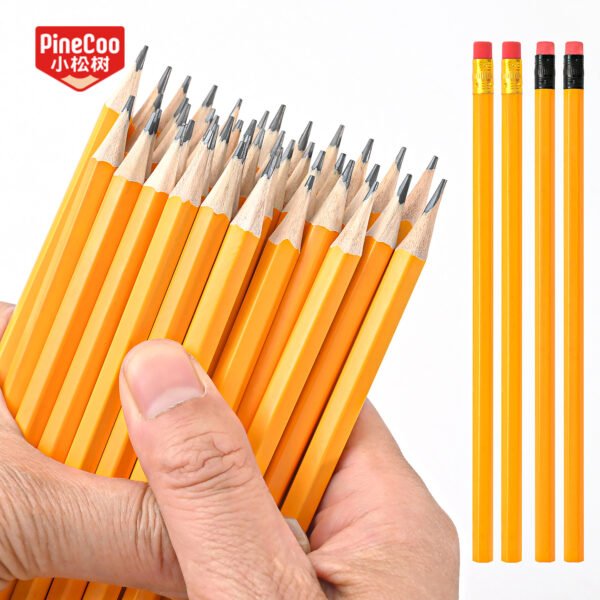 Color: Yellow Barrel HB Pencil with Red Eraser - Bulk / Lead Hardness: HB