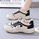 2025 Spring Women's Casual Sneakers Breathable Lightweight Thick Sole Lace-up Shoes - Image 2