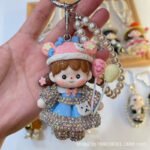 Handmade Clay Doll Keychain with Claw Chain - Image 2