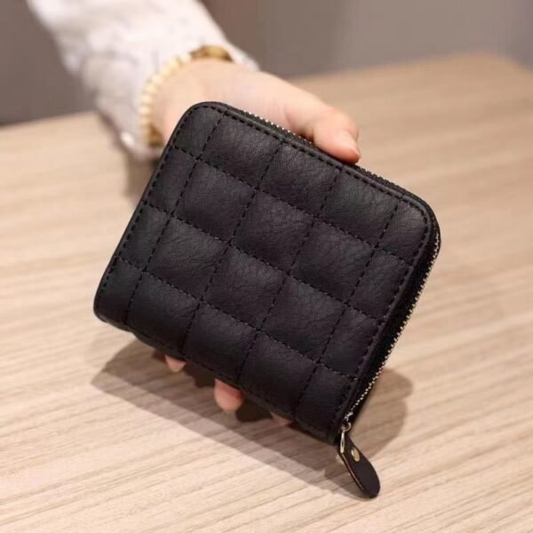 New Wallet Women Korean Style Simple Mini Grid Wallet High School Student Retro Short Wallet Card Holder Multi-card Slot