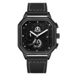 5062 Black Case Black Dial Black Leather Strap 8 (Six Hands