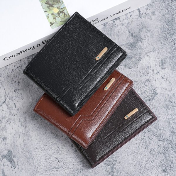 New Men's Wallet Short Bifold Fashion Casual Soft Leather Grain Large Capacity Multi-card Holder