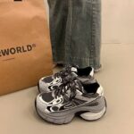 Women's Chunky Sneakers 2026 Spring Summer New Thick Sole Height Increasing Breathable Mesh Casual Shoes - Image 4