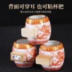 Ceramic Bird Cage Accessories - Waist Drum Food Bowl - Image 4
