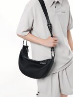 Hong Kong Couple Crossbody Bag Solid Color Women's Shoulder Capacity Dumpling - Image 4