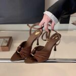 Designer One-Strap Sandals 2025 Spring/Autumn New Women's Pointed Toe Open Toe Roman High Heels - Image 4