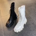 Women's Ankle Boots Martin Boots Chunky Heel Platform Lace-up Short Boots - Image 3
