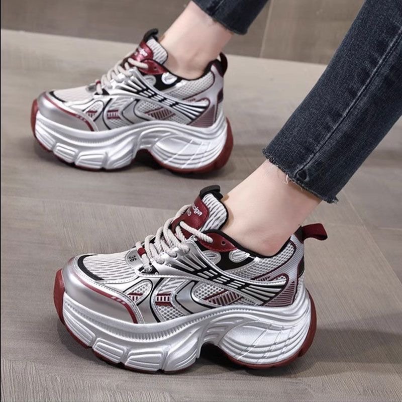 O1CN01JBHT2y1arvPurMAFE_2217755913384-0-cib.jpg Spring Dad Shoes Women Chunky Sole Height Increasing Sneakers Korean Fashion Casual Sports Shoes - Image 1