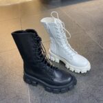 Women's Ankle Boots Martin Boots Chunky Heel Platform Lace-up Short Boots - Image 5