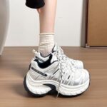 Thick Sole Dad Sneakers Women 2026 New Mesh Korean Style Versatile Height Increasing Sports Shoes - Image 2