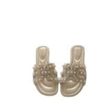 Fashion Flat Sandals Slippers Summer Casual Beach Pearl Toe-Cover - Image 5