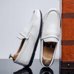 Men's Loafers Summer Breathable Leather Casual Shoes Slip-on