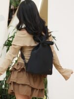 Crossbody Bag Women's Solid Color Fabric Multi-functional Handbag Backpack - Image 2