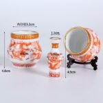 Gold Mouth Dragon Pattern Hand-Painted Bird Food Bowl Set - Image 3