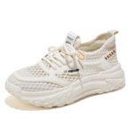 Women's Breathable Hollow Mesh Sneakers - Korean Style Thick Sole Casual Running Shoes - Image 5