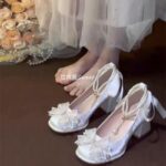 Women's Mary Jane Heels with Bow Decoration - Image 2