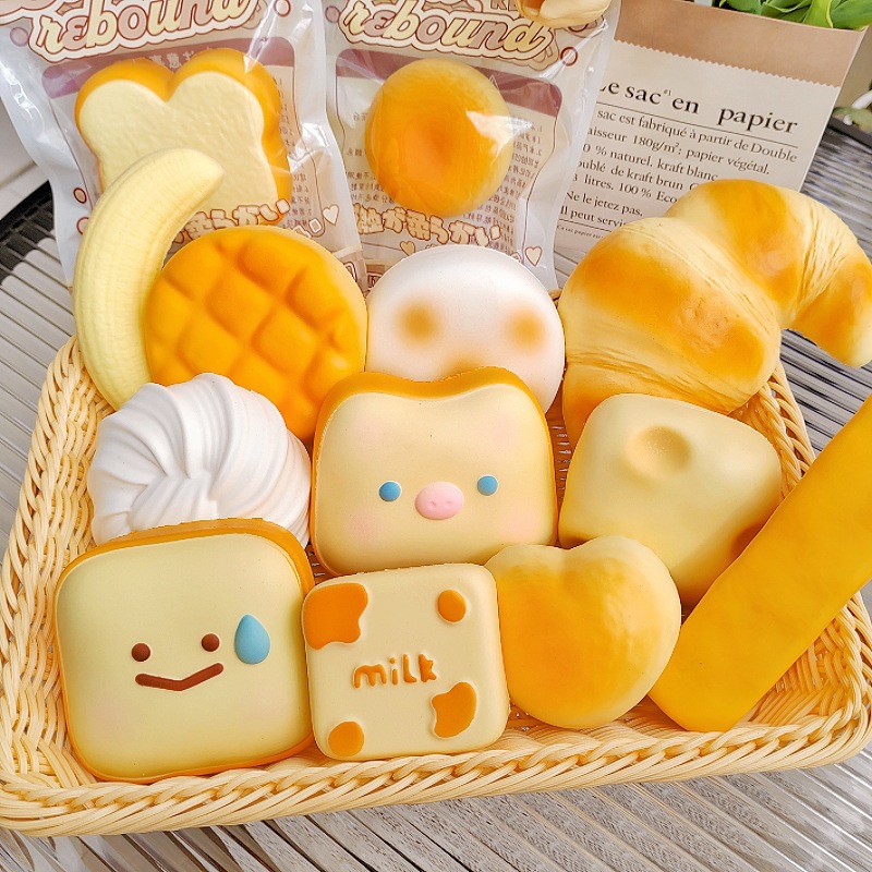 O1CN01N63xj91mIS6A8IynC_2220920384931-0-cib.jpg Super Soft Bread Toast Slow Rebound Squeeze Toy, Stress Relief Decompression Toy - Image 1