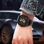 Hollow Watch Men Square Sports Multifunctional Three-eye Six-hand Calendar