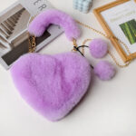 Plush Heart-shaped Crossbody Bag Women's - Image 4