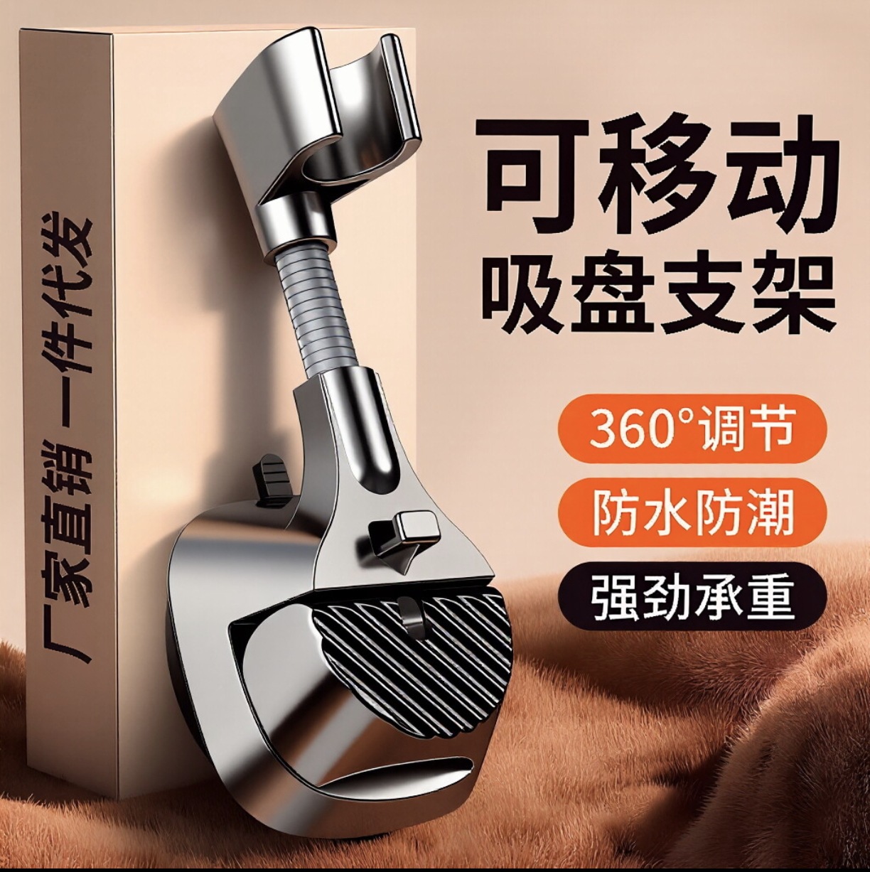 O1CN01PVjz6v1SXIeSoQrTj_1608072256-0-cib.jpg Adjustable Suction Cup Shower Head Holder, No-Drill Bathroom Shower Bracket - Image 1
