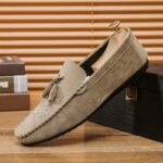 Men's Loafers with Tassel Suede Leather Casual Driving Shoes