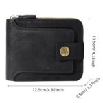 2026 Retro Men's Short Wallet with Zipper, Multi-function Card Holder, Three-fold Buckle Coin Purse - Image 4