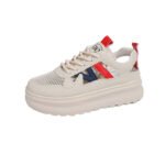 2026 Summer New Women's Breathable Hollow Dad Shoes Casual Lace-up Platform Sneakers - Image 5